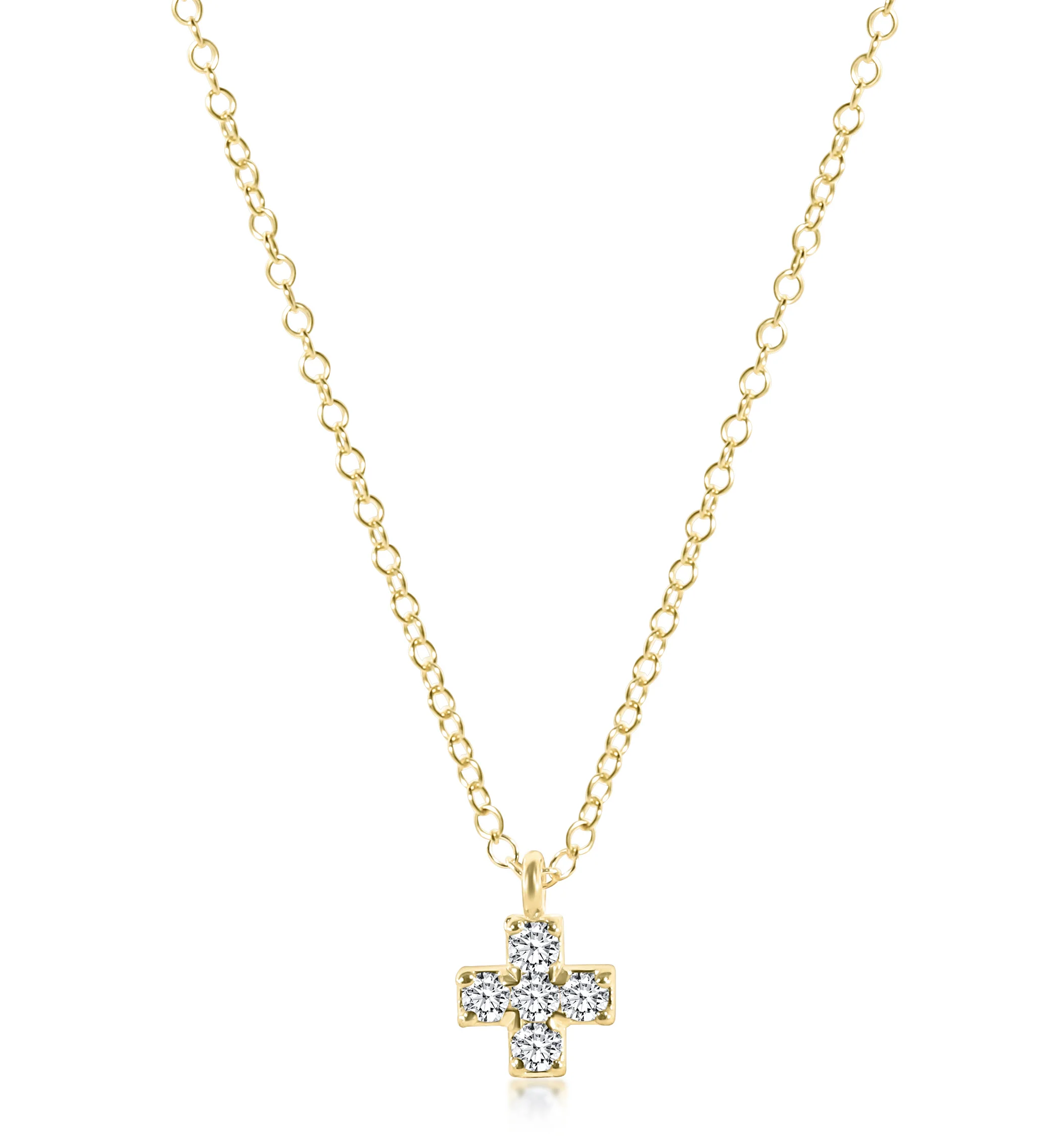 14kt Gold and Diamond Signature Cross Necklace - Image 3