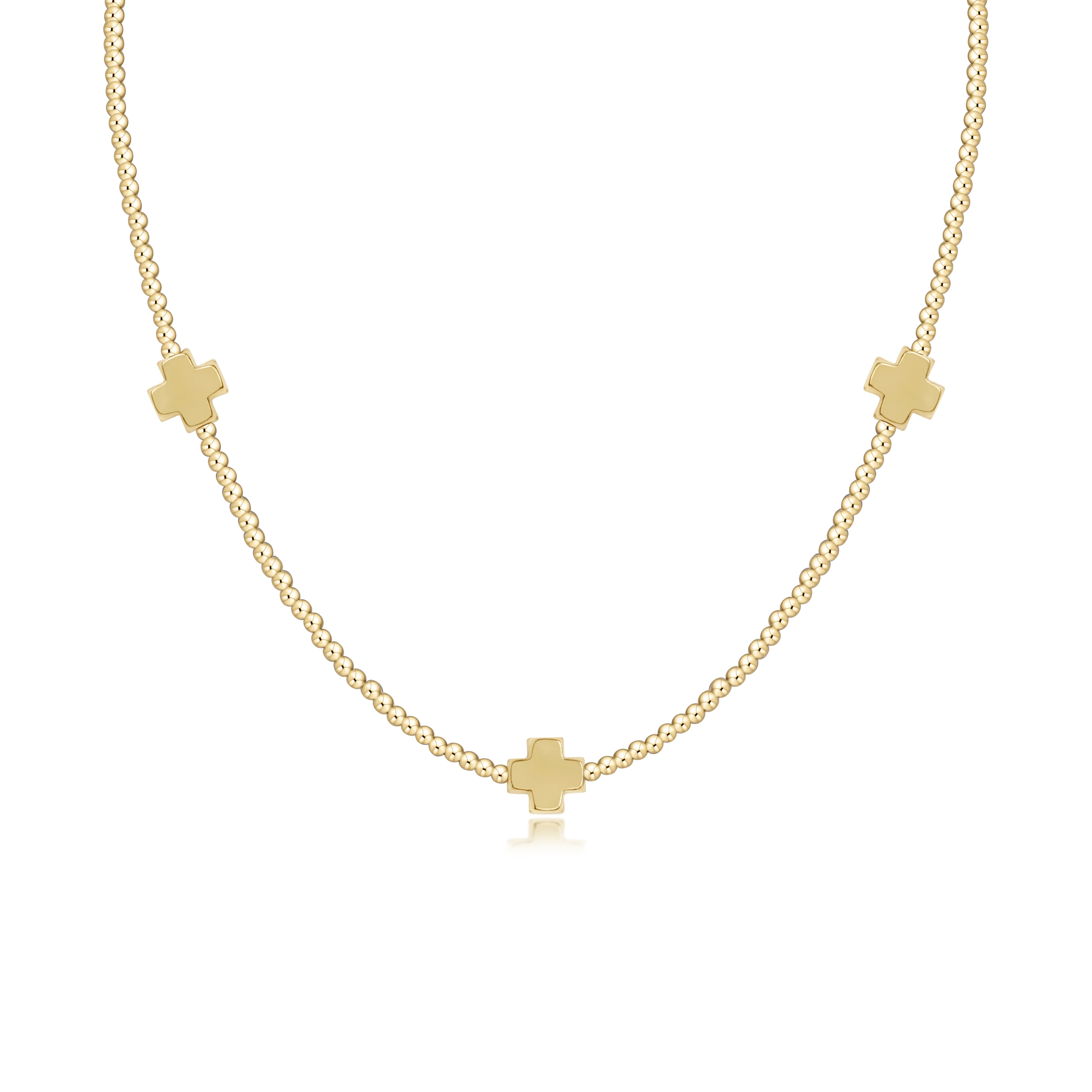 Choker Beaded - Signature Cross 2mm Gold - Gold