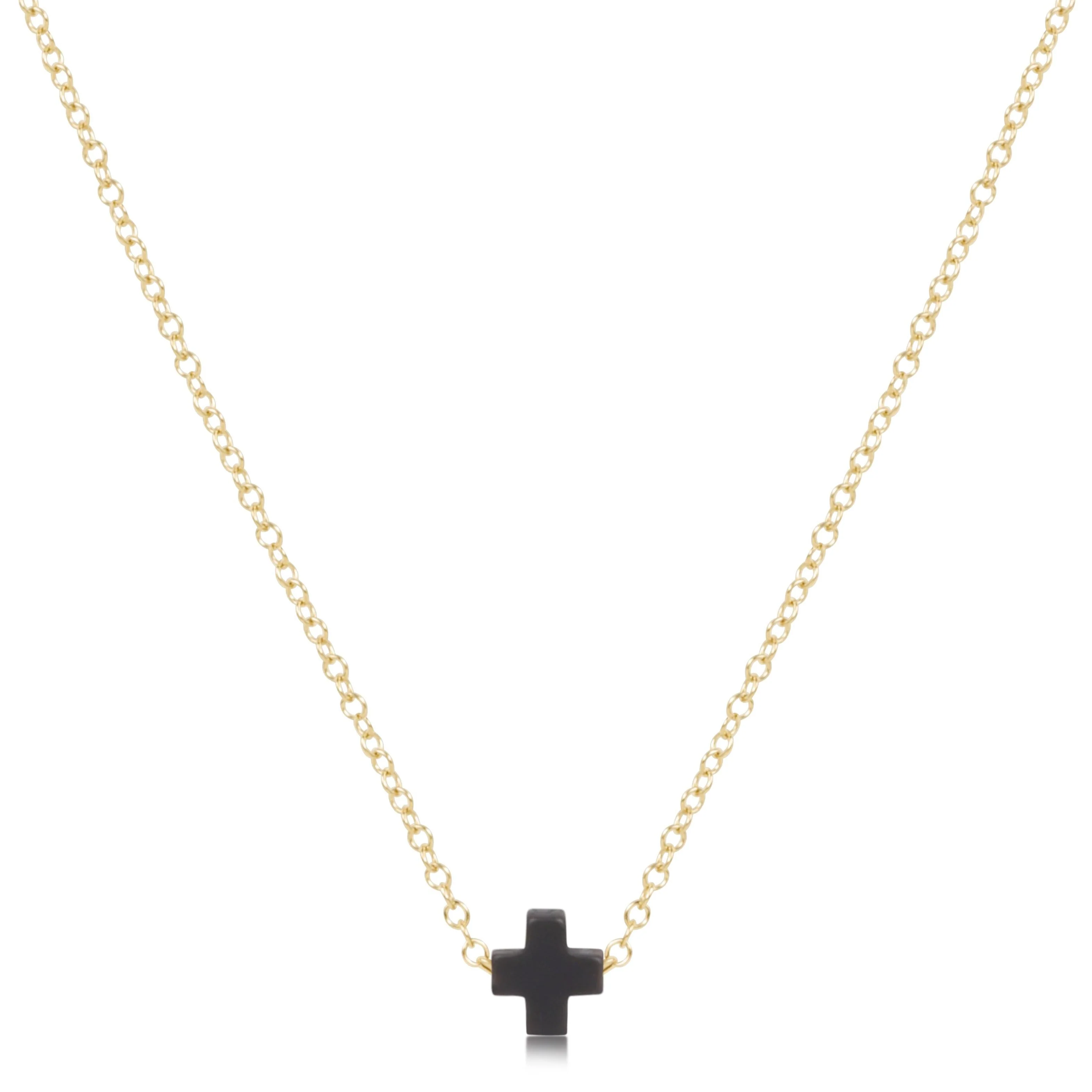 16" Necklace Gold - Signature Cross Small - Image 5