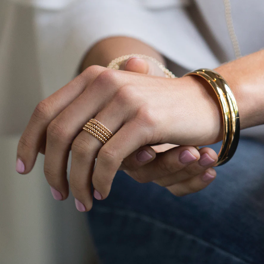 Cherish Gold Bangle Bracelet Medium - Image 6