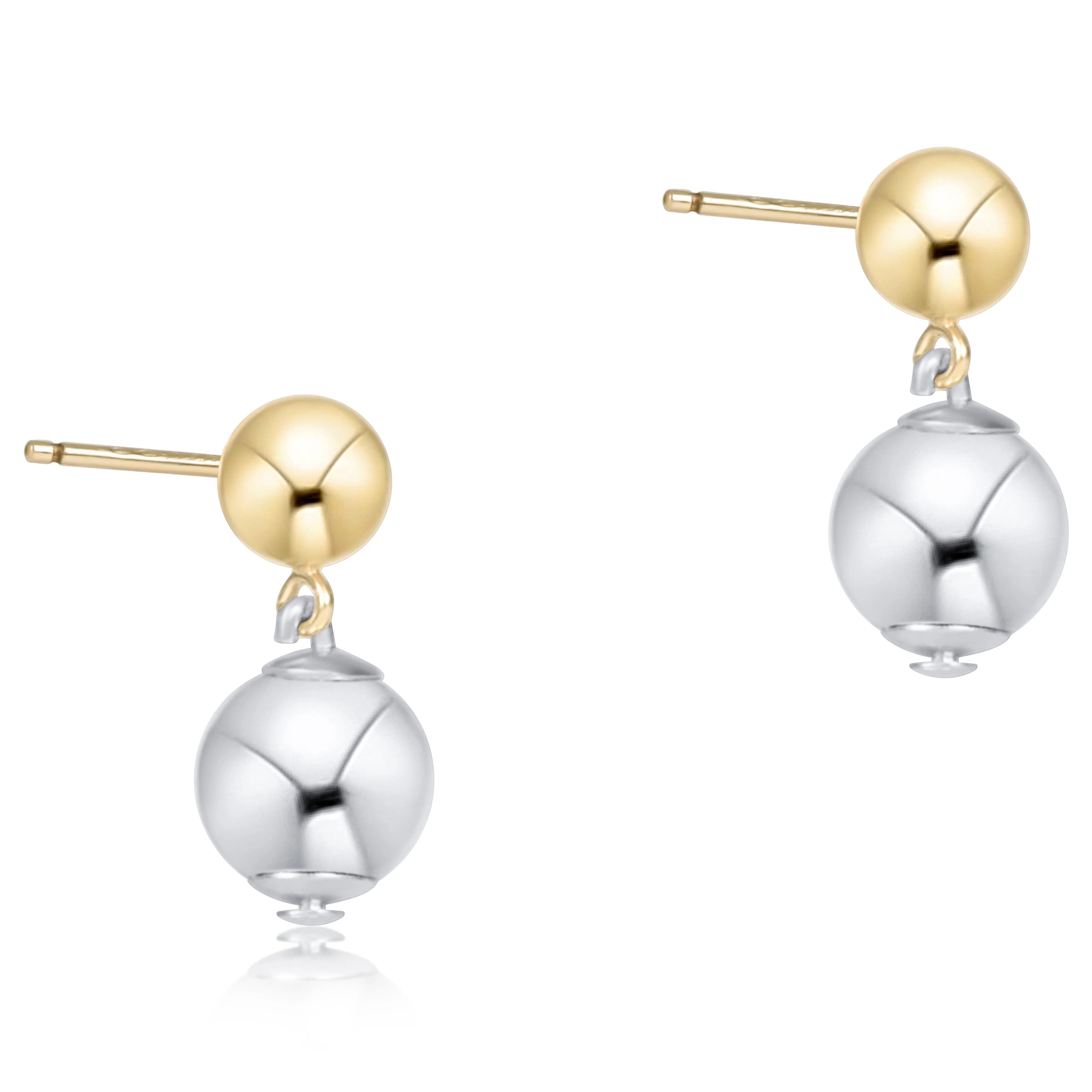 Classic 10mm Ball Drop Studs - Mixed Metal