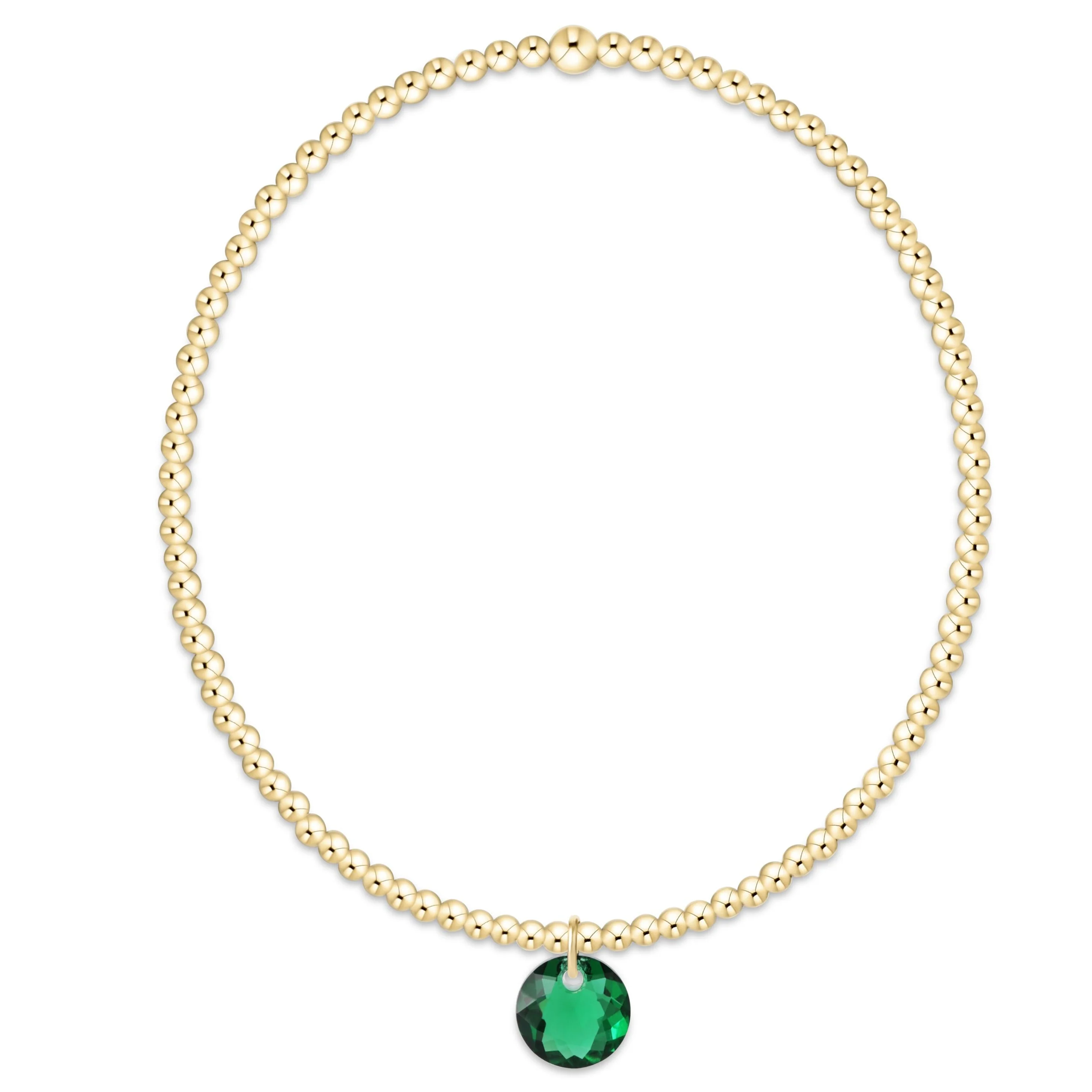 Classic Gold 2mm Bracelet - Reflection Small Charm - 05