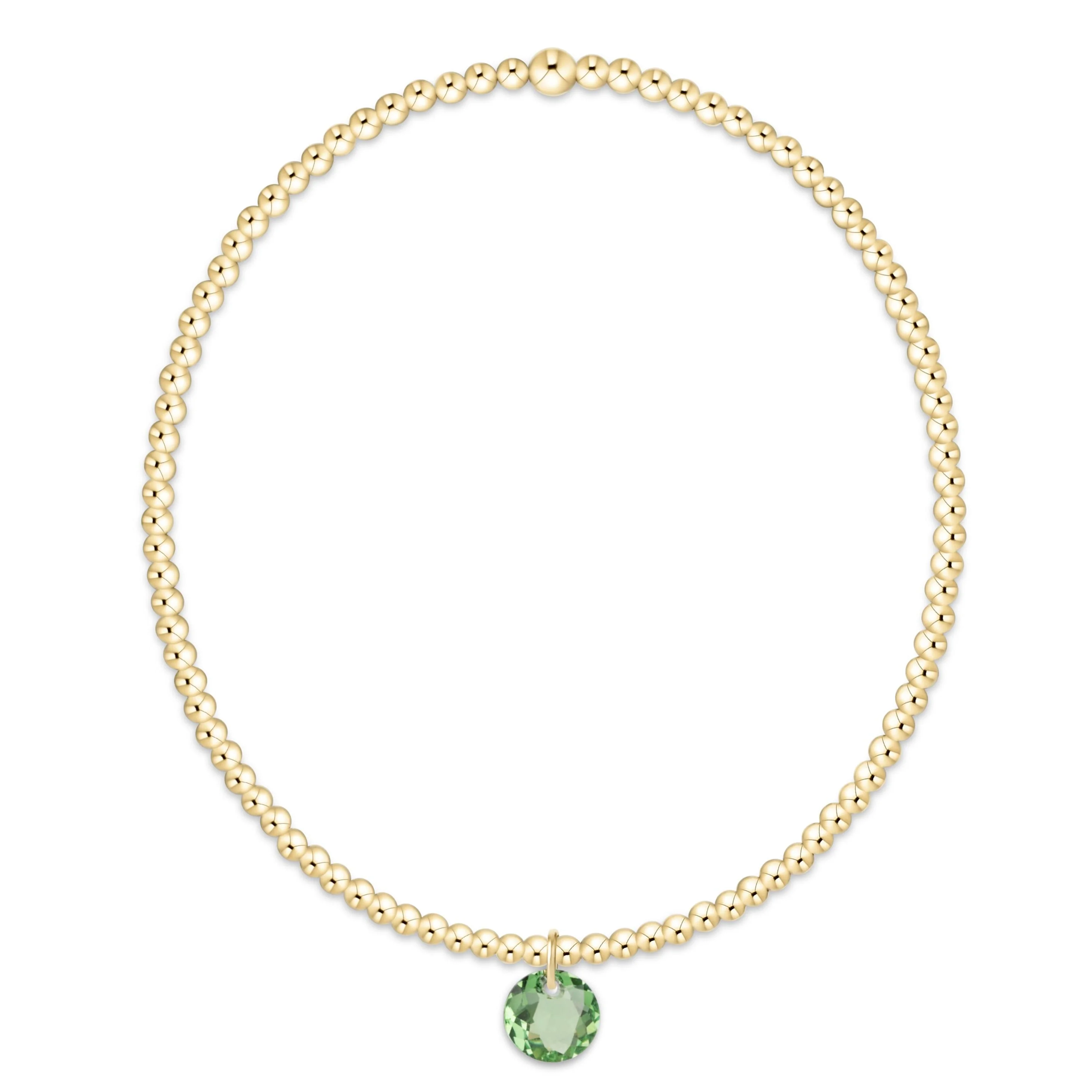 Classic Gold 2mm Bracelet - Reflection Small Charm - 08