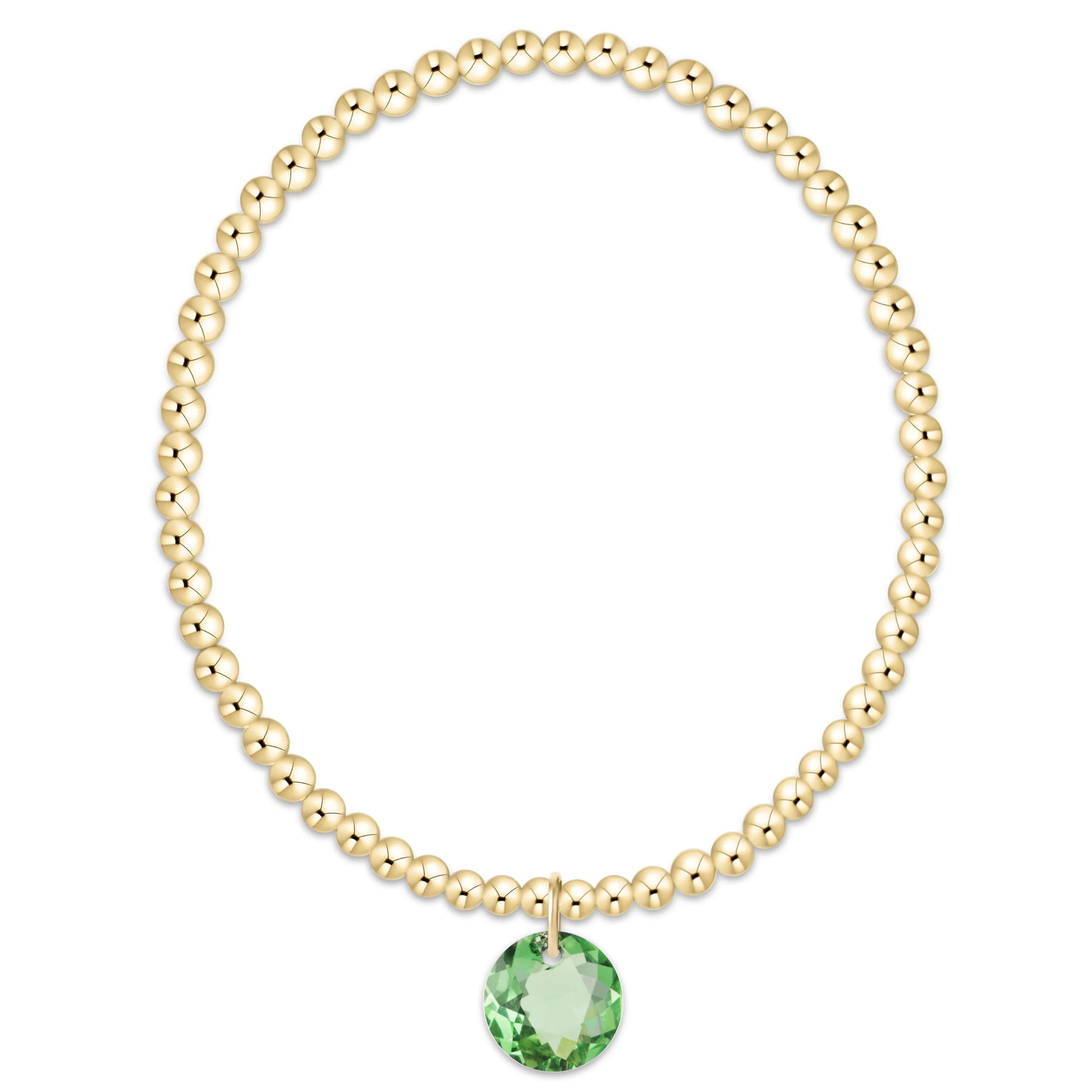 Classic Gold 3mm Bracelet - Reflection Charm - 08