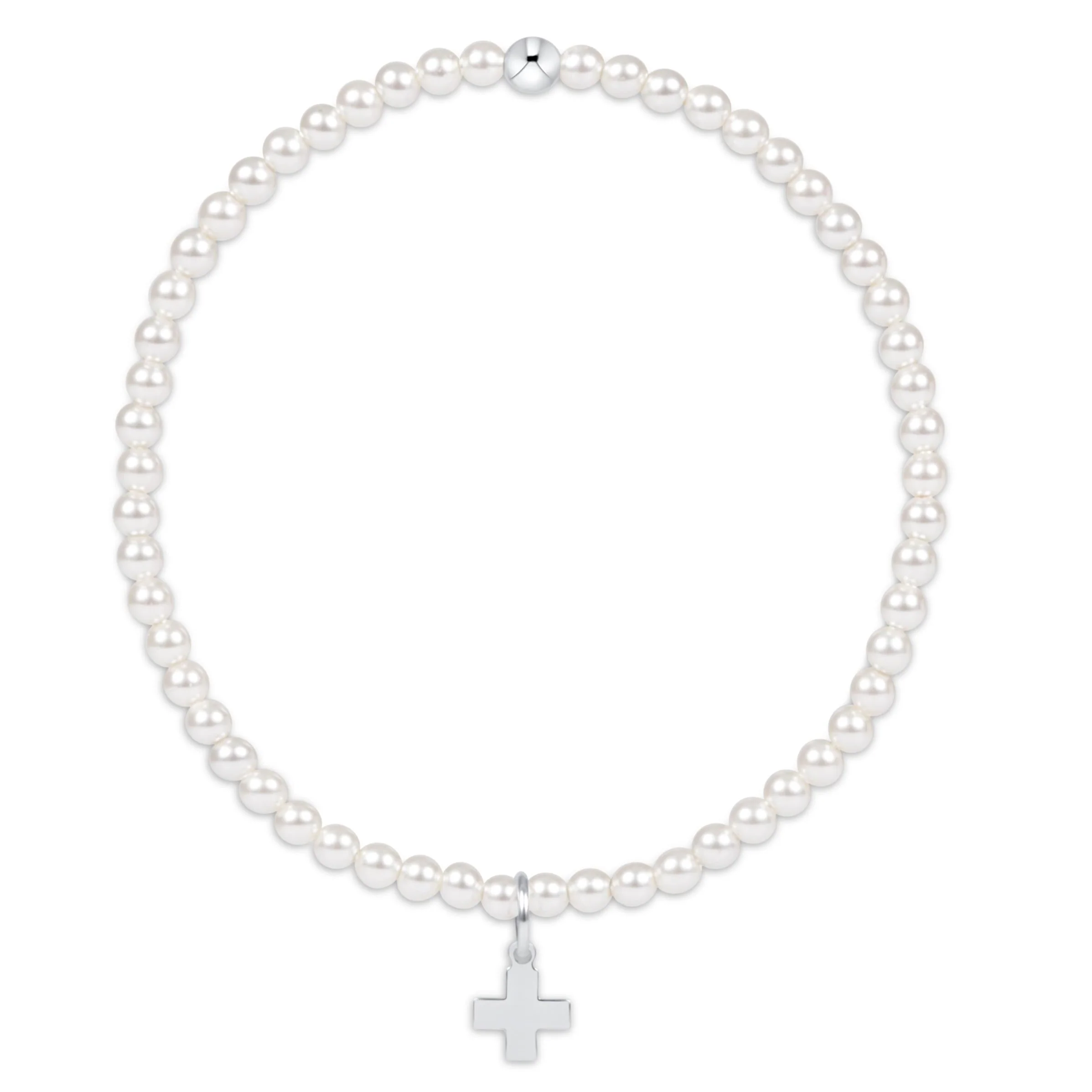 Classic Pearl 3mm Bracelet - Signature Cross Sterling Charm