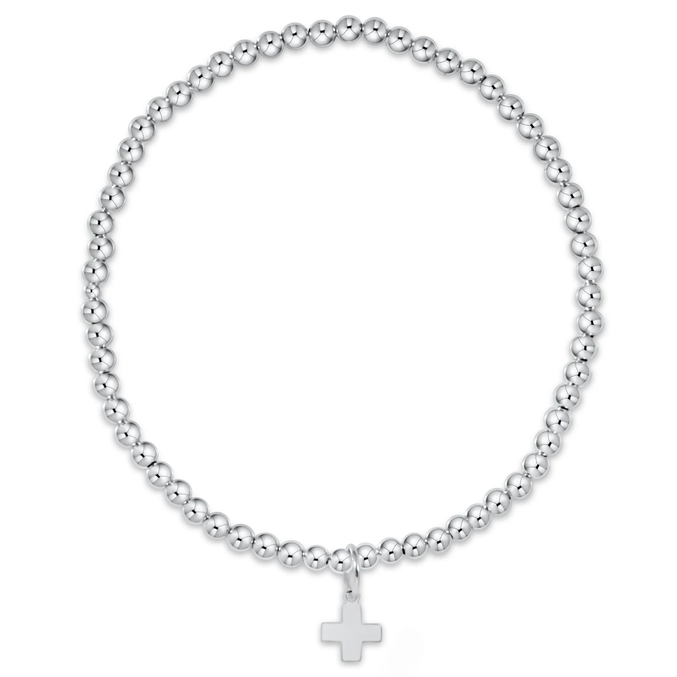 Classic Sterling 3mm Bracelet - Signature Cross Sterling Charm