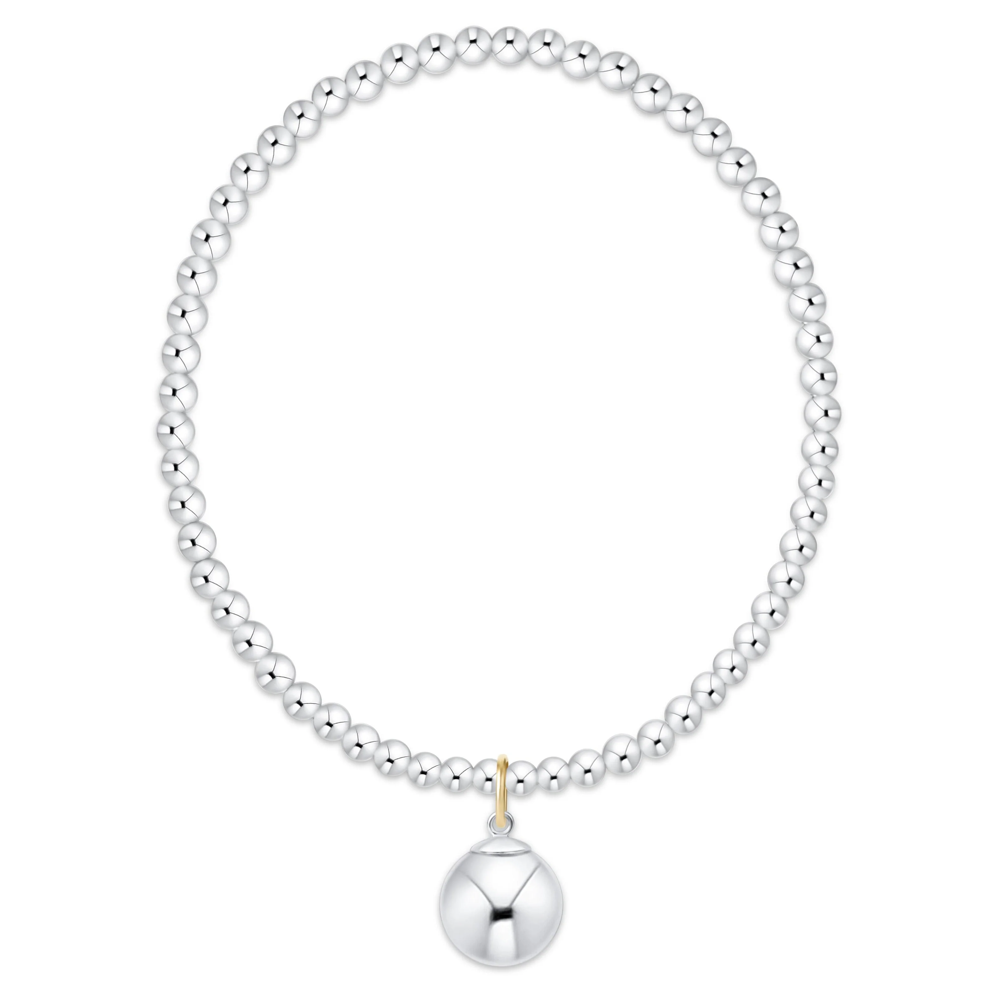 Classic Sterling 3mm Bracelet - Classic Sterling 10mm Charm