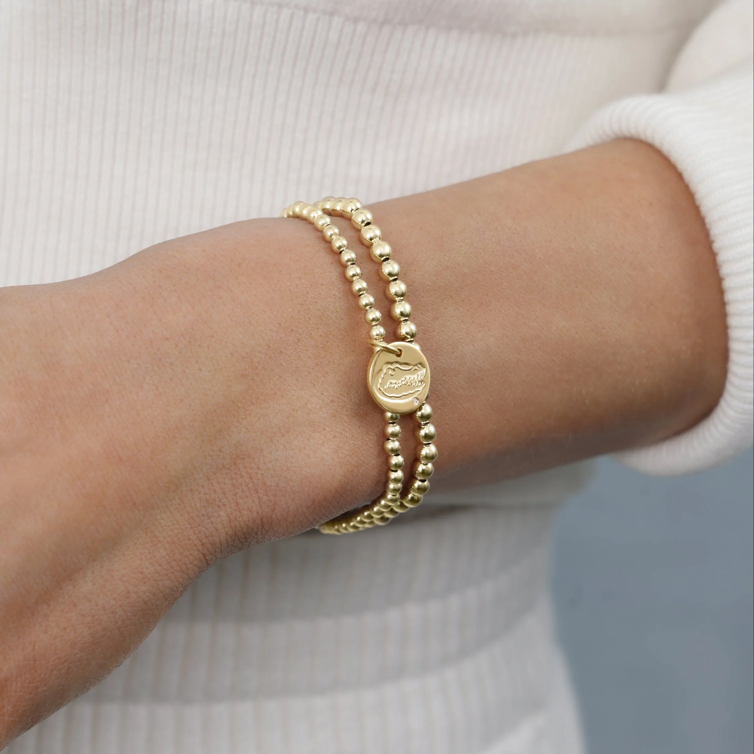 eCOLLEGIATE Classic Gold 3mm Bracelet - Florida Disc - Image 2