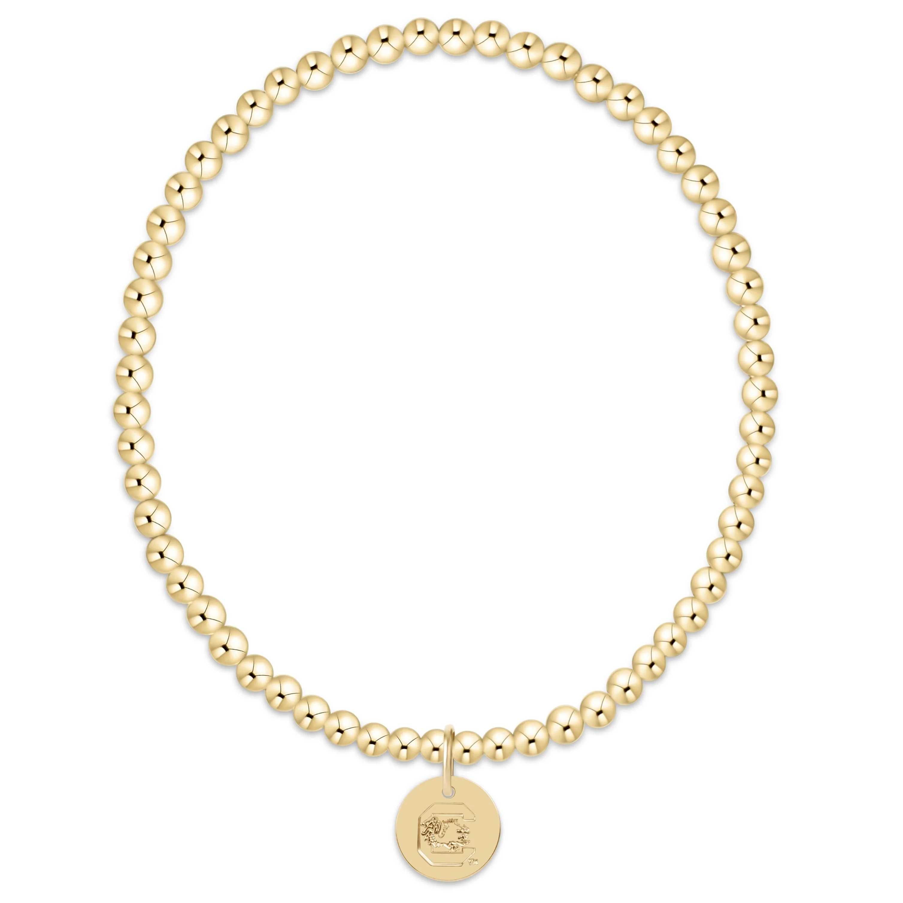 eCOLLEGIATE Classic Gold 3mm Bracelet - South Carolina Disc - Image 3