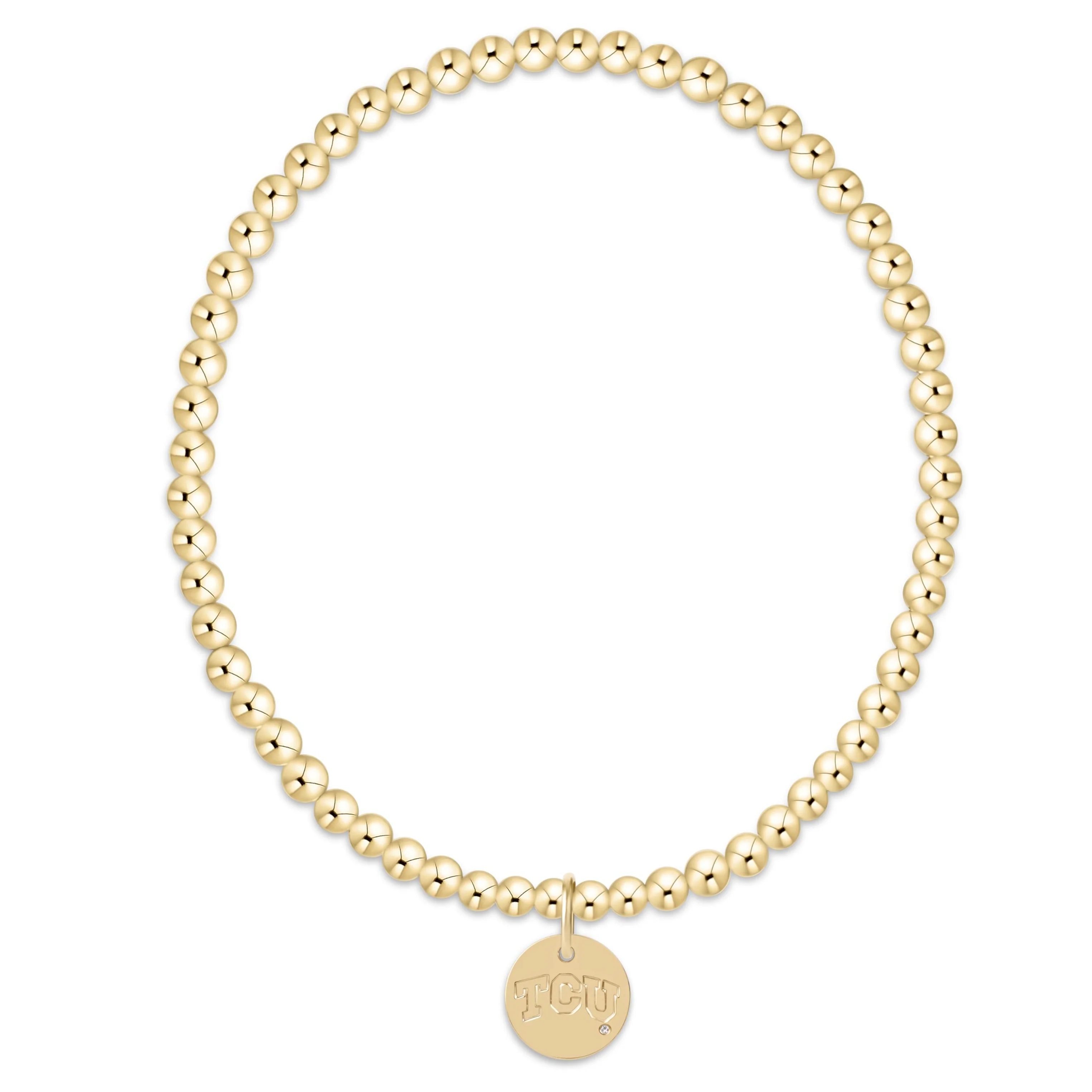 eCOLLEGIATE Classic Gold 3mm Bracelet - TCU Disc - Image 3