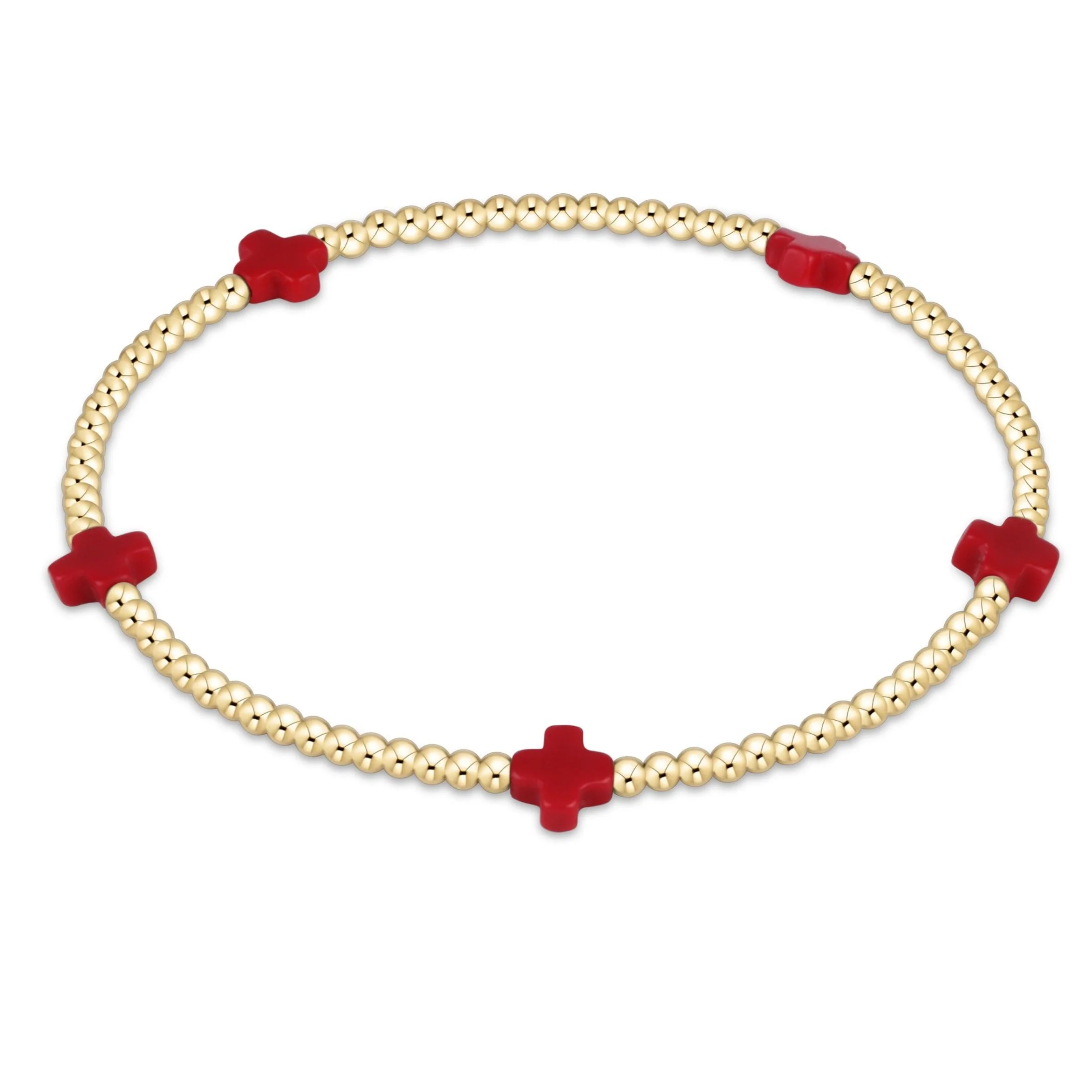 Signature Cross Small 2mm Gold Bracelet - Image 13