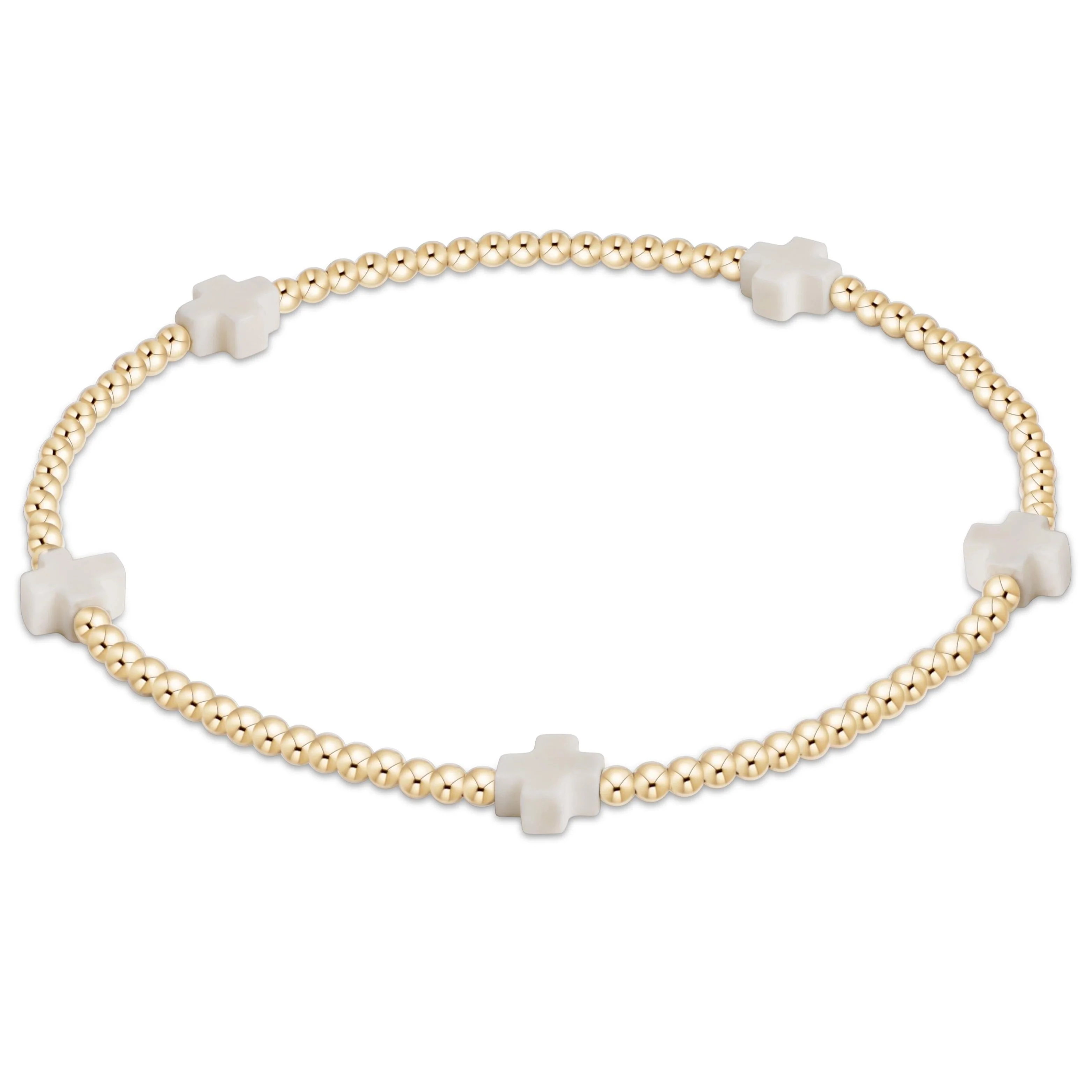 egirl Signature Cross Small 2mm Gold Bracelet - Image 3