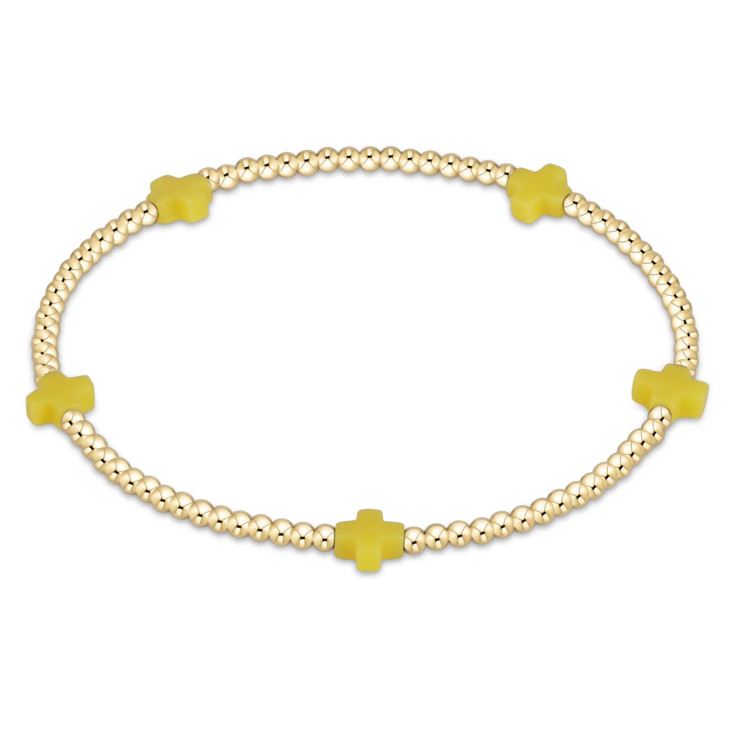 Signature Cross Small 2mm Gold Bracelet - Image 4