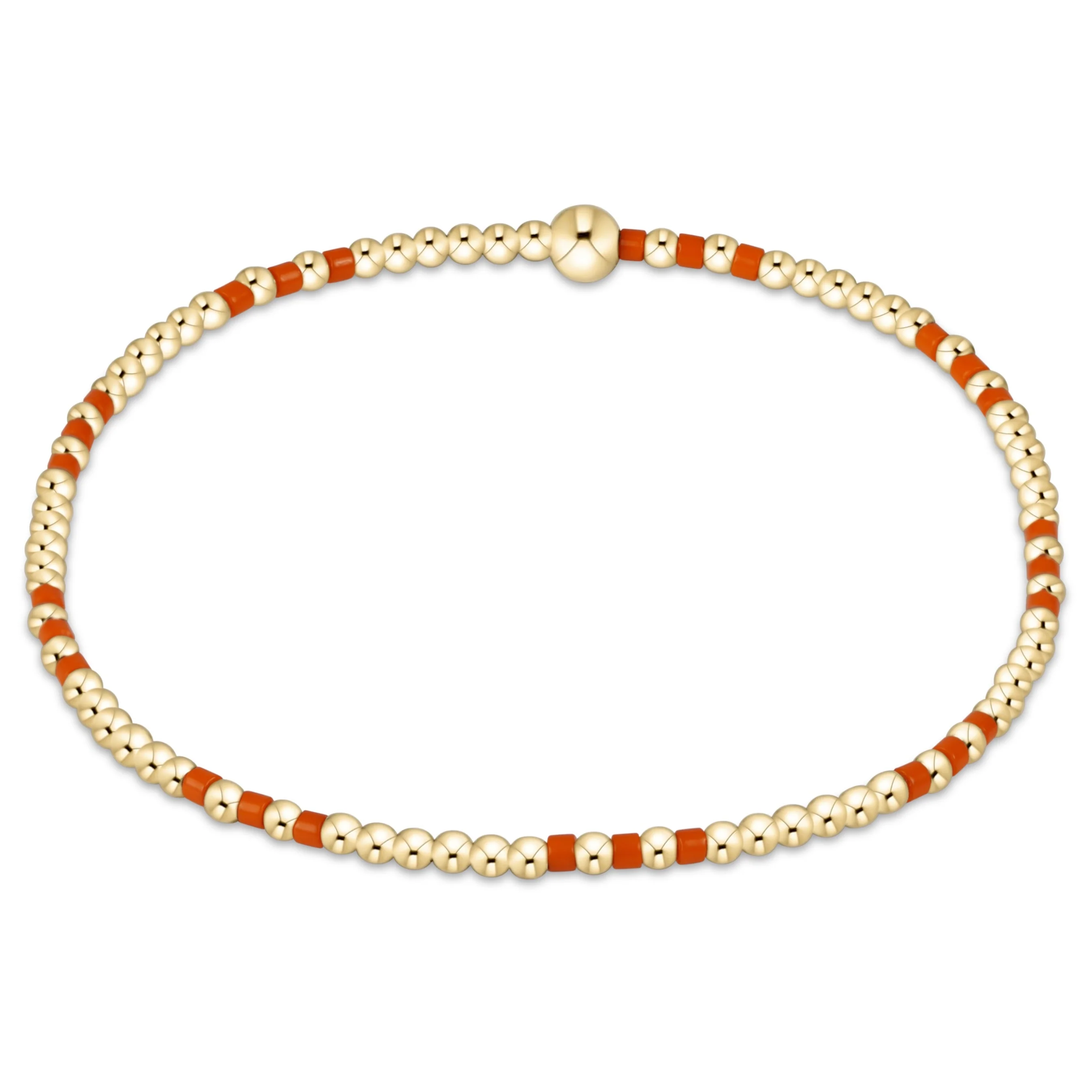 Gameday Hope Joy Pattern 2mm Bead Bracelet - Orange