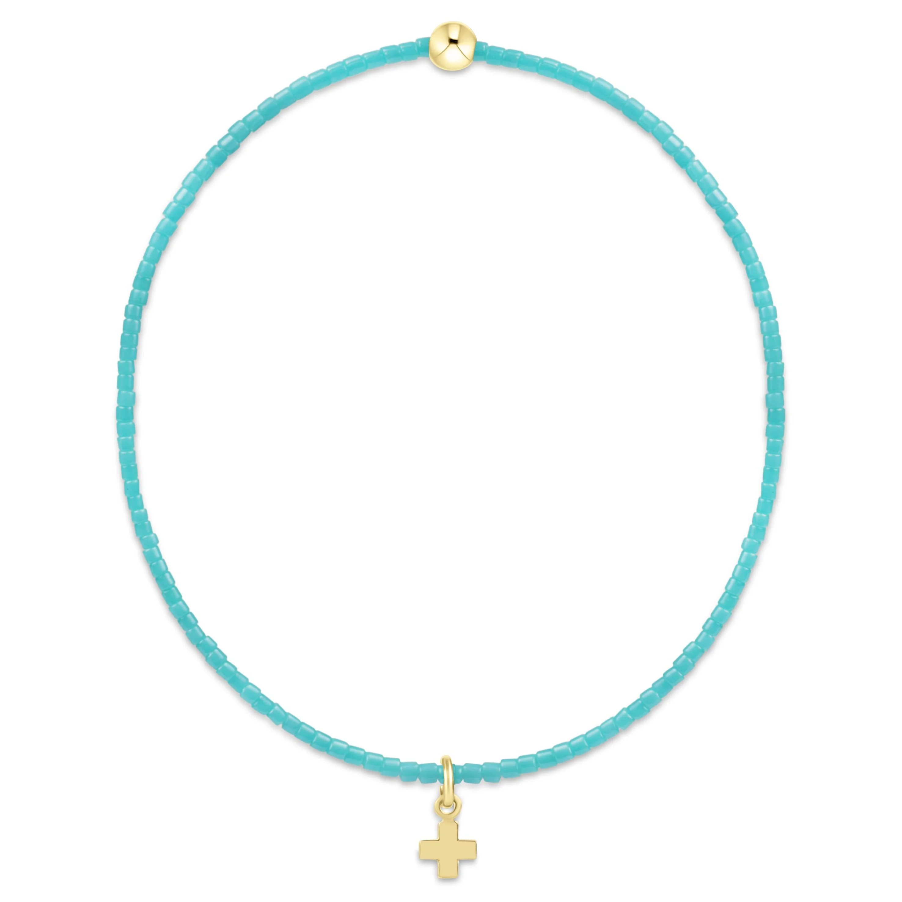 Hope Classic Turquoise Bracelet - Signature Cross Small Gold Charm