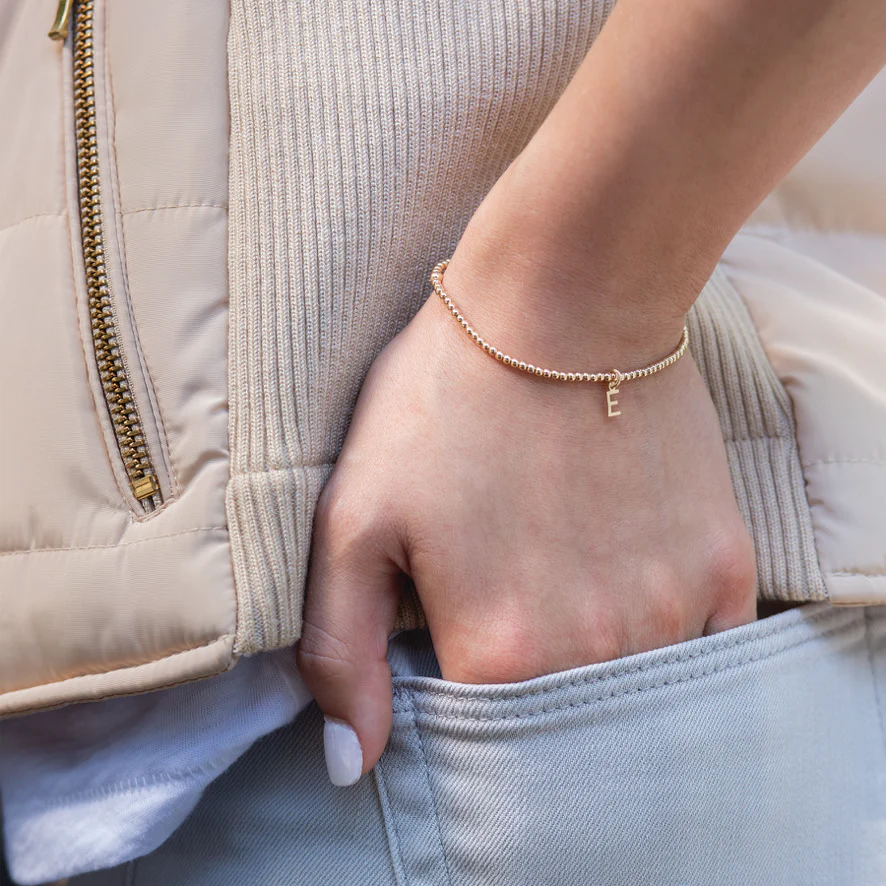 Classic Gold 2mm Bracelet - Respect Gold Charm - Image 3