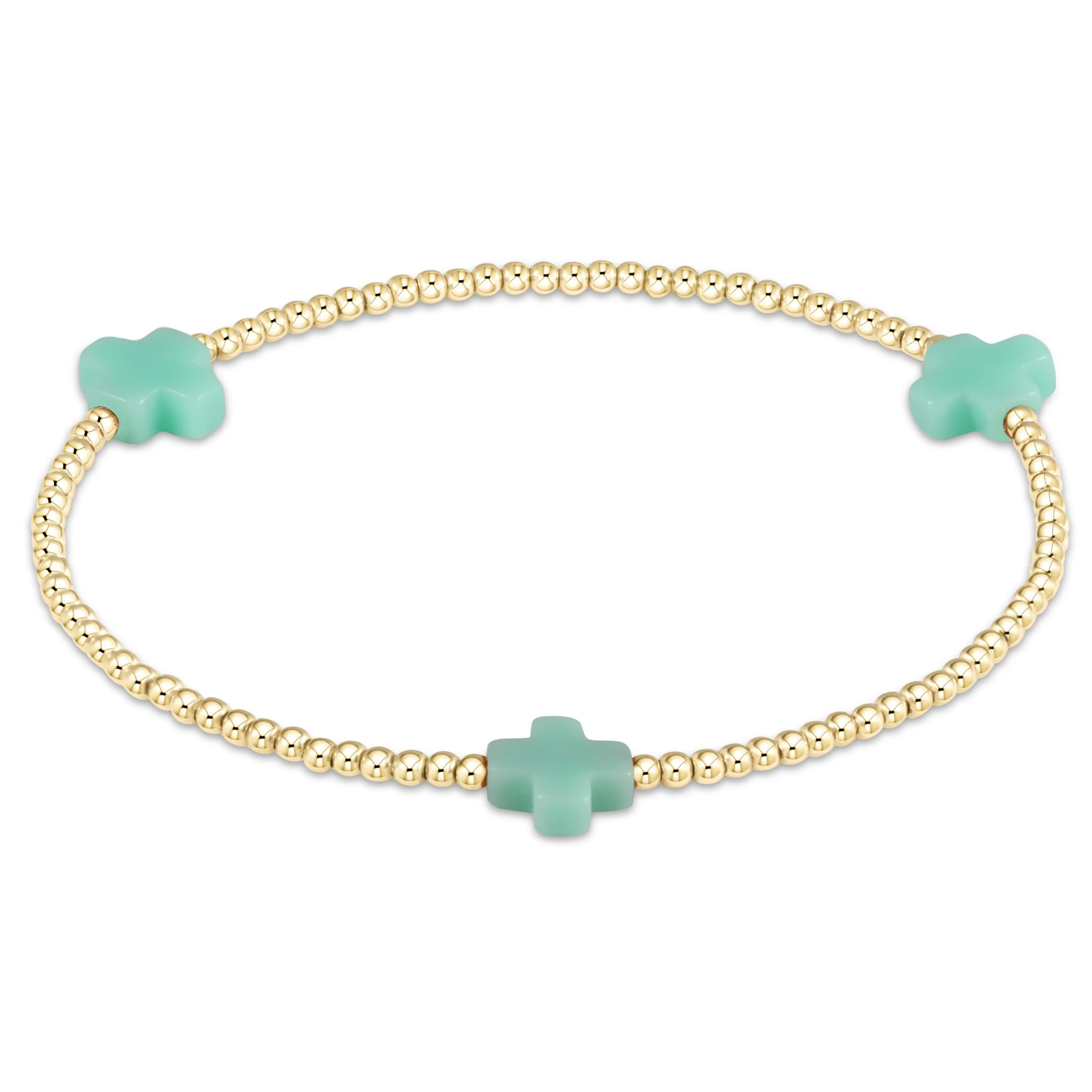 Signature Cross 2mm Gold Bracelet - Image 3