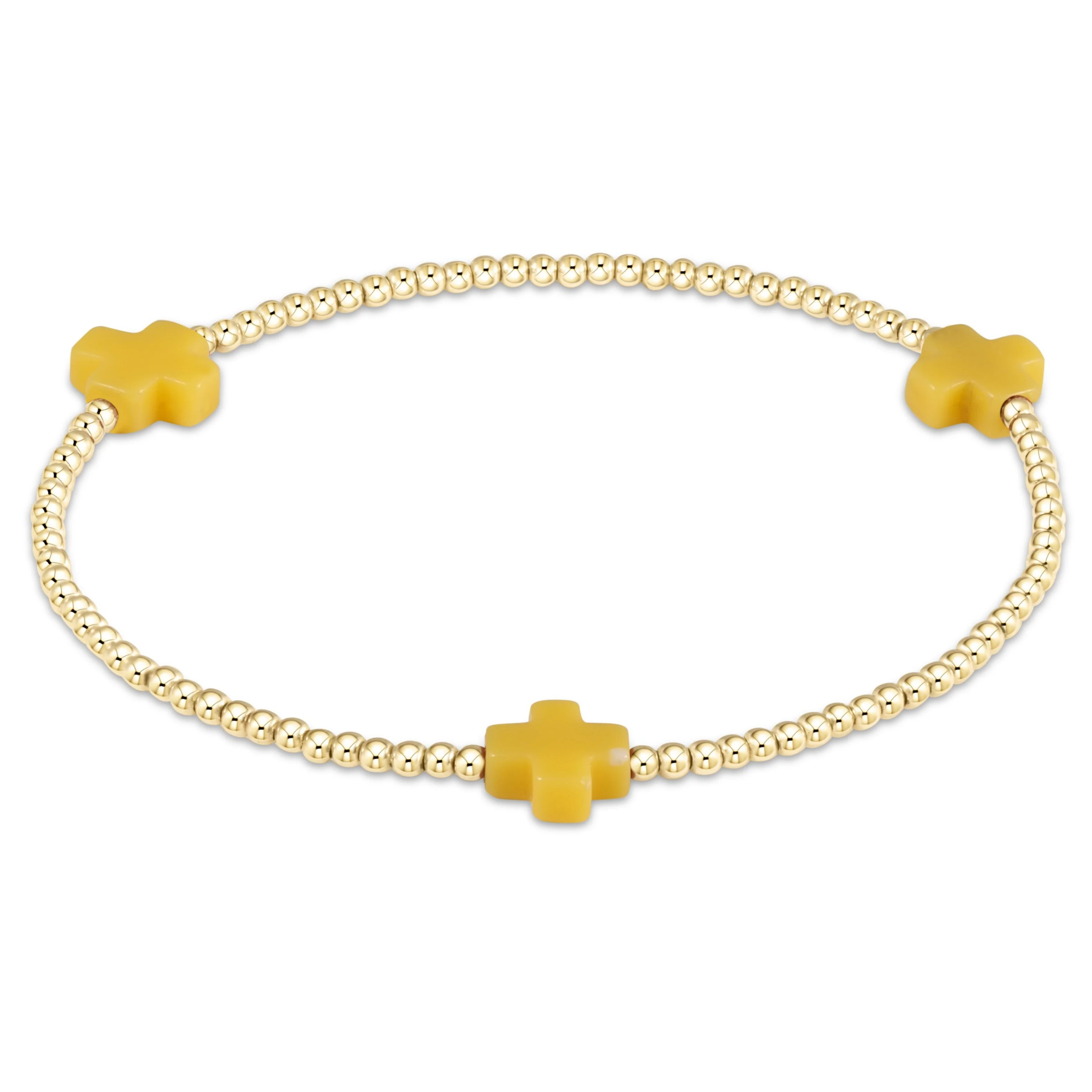 Signature Cross 2mm Gold Bracelet - Image 8