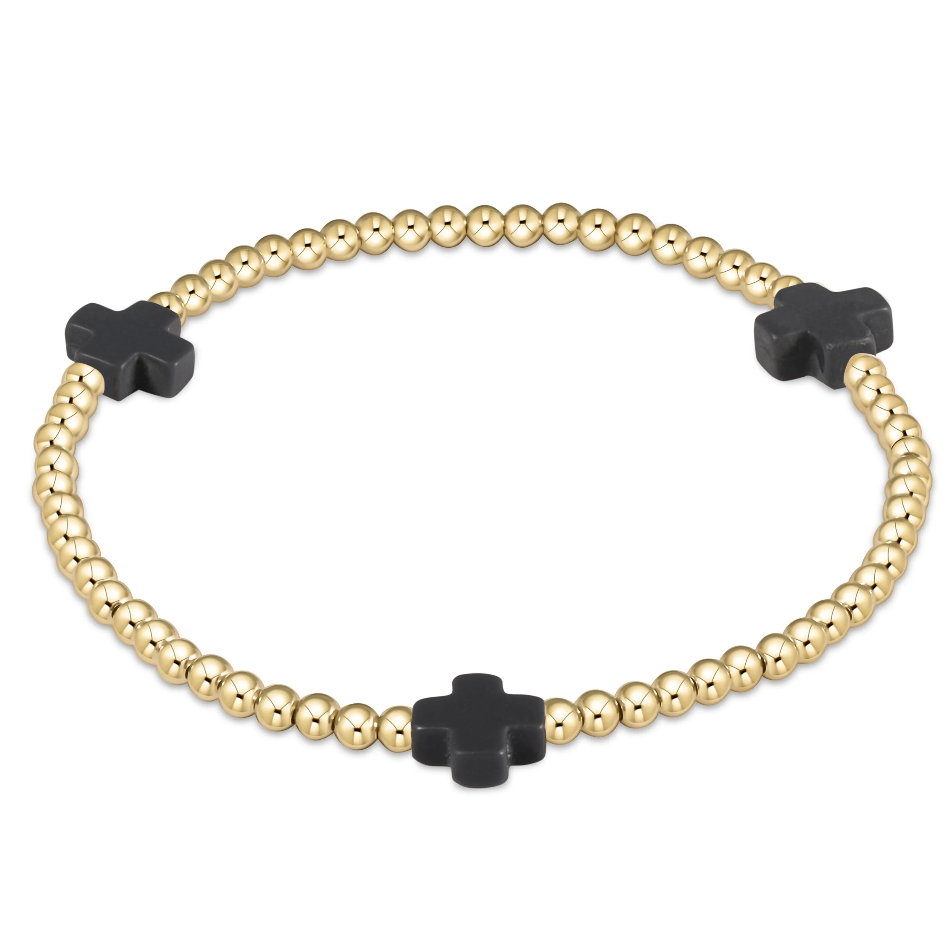 Signature Cross 3mm Gold Bracelet - Image 4