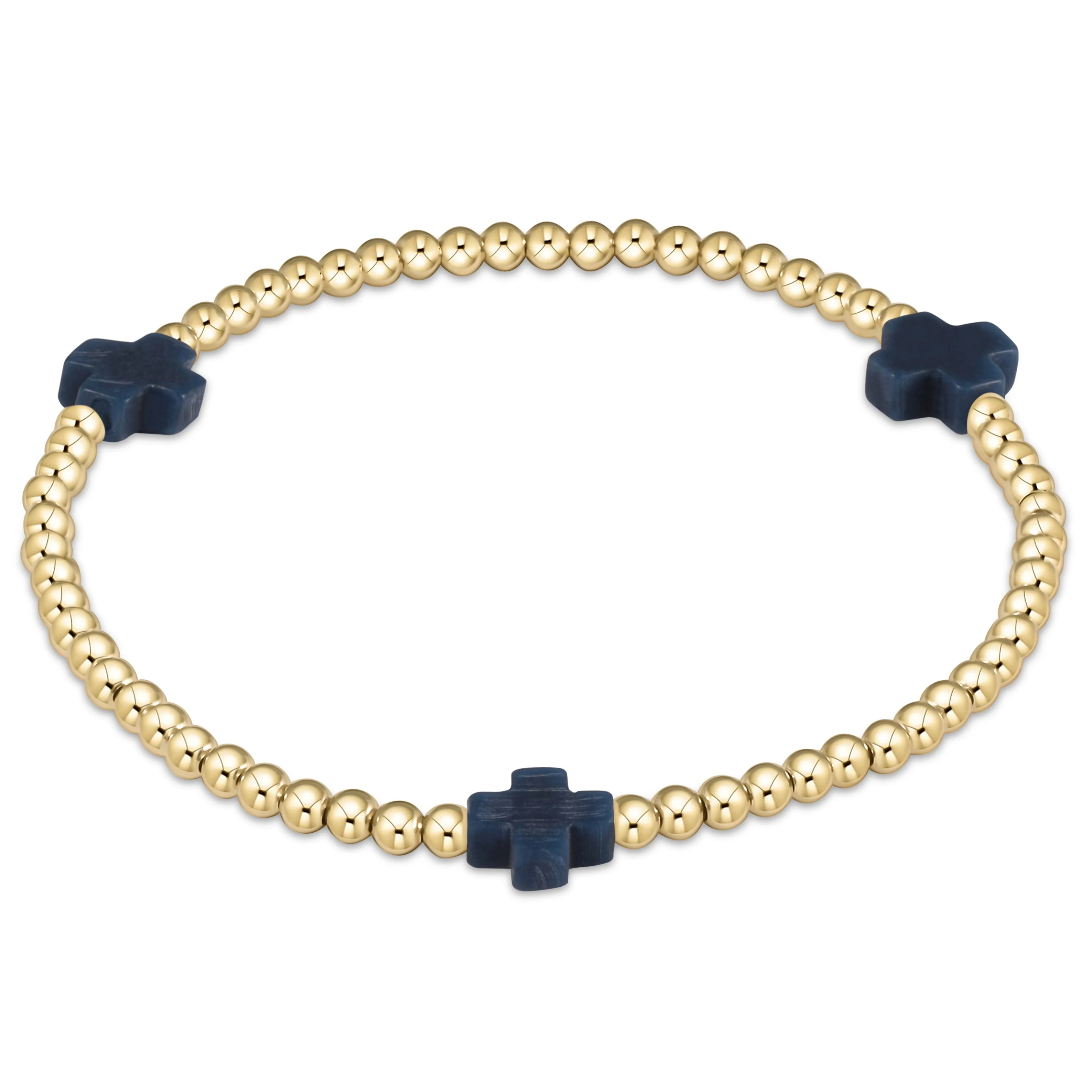 Signature Cross 3mm Gold Bracelet - Image 5