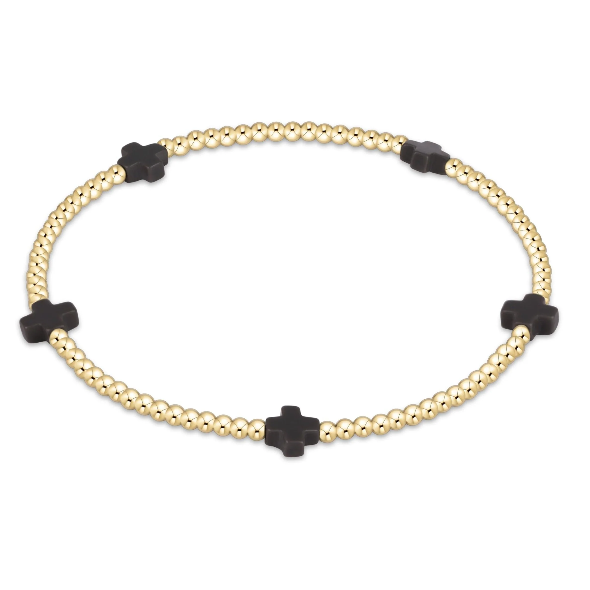 Signature Cross Small 2mm Gold Bracelet - Image 5
